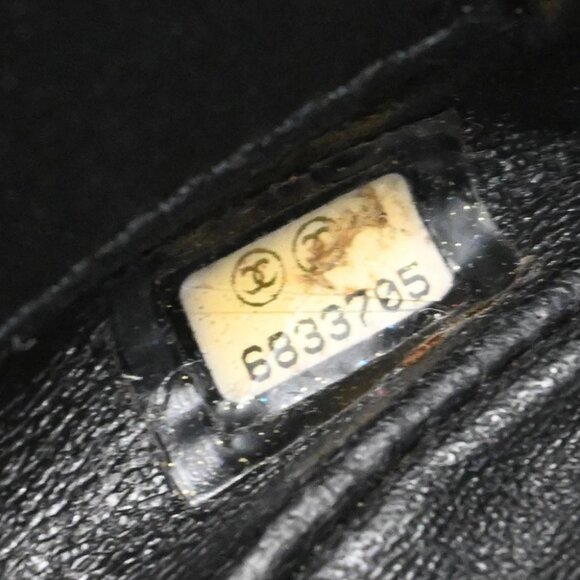 CHANEL CC Logo Chocolate Bar Shoulder Bag Canvas Leather Black GHW Italy - Picture 8 of 14